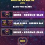 Plakat mit Shine Event Daten