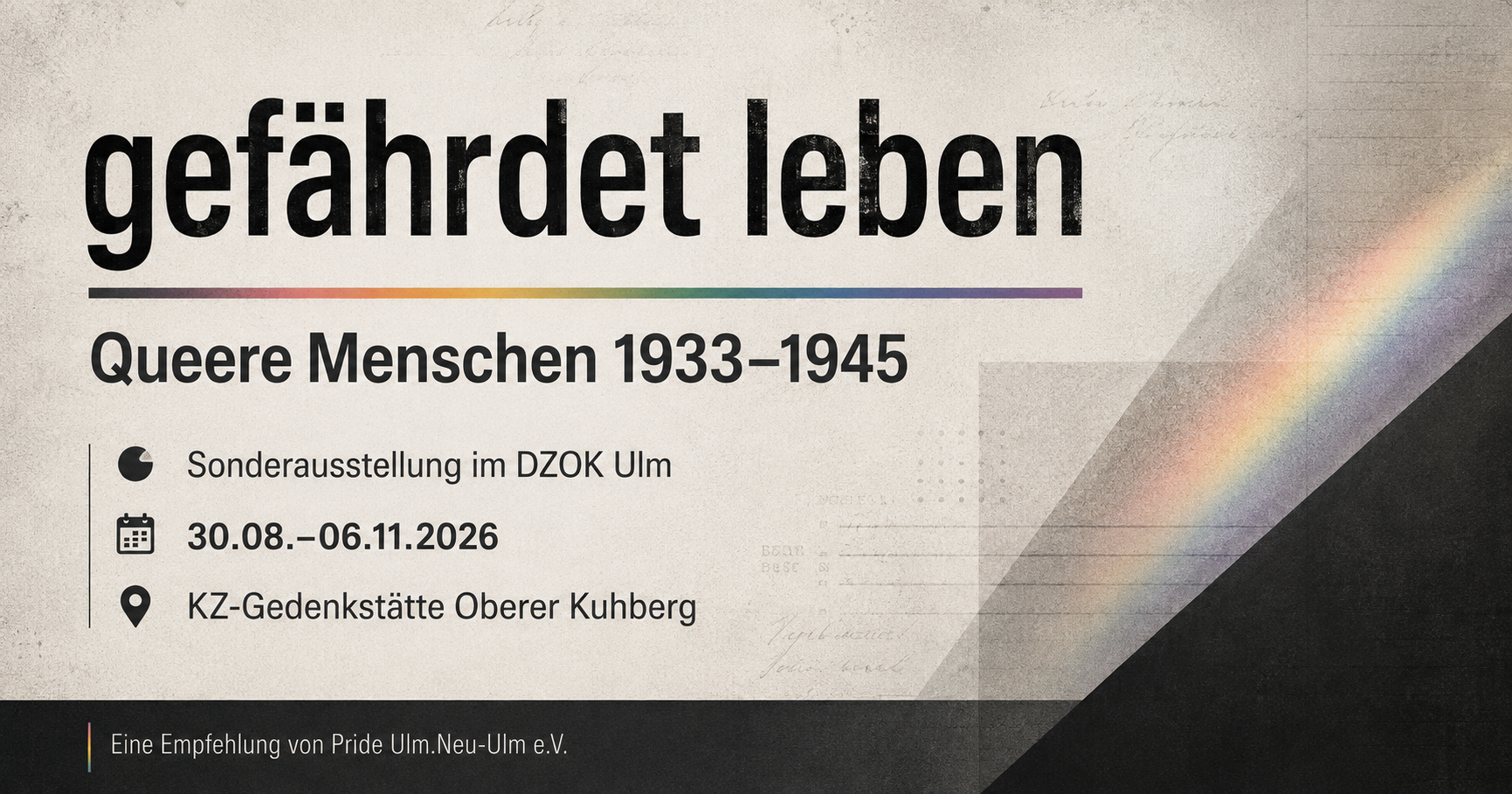 „gefährdet leben“: Sonderausstellung zu queeren Menschen im Nationalsozialismus
